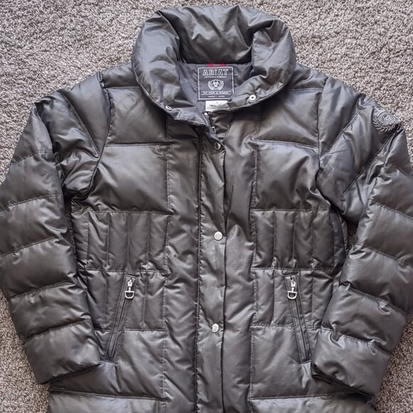 Ariat Down Coat Womens Medium (M)‎ Long Length Puffer Jacket w/ Two Way Zipper - Picture 1 of 16